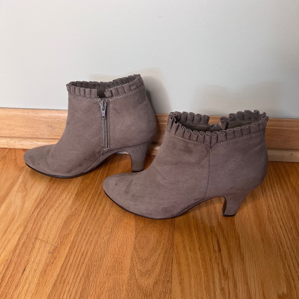 Tan Suede Booties Size 8